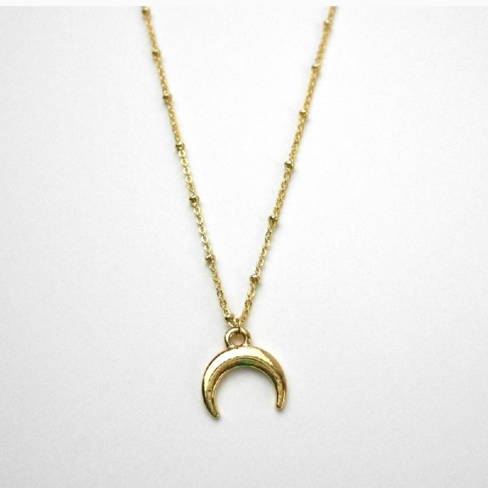 New Gold Satellite Horn Necklace - Picture 6 of 7